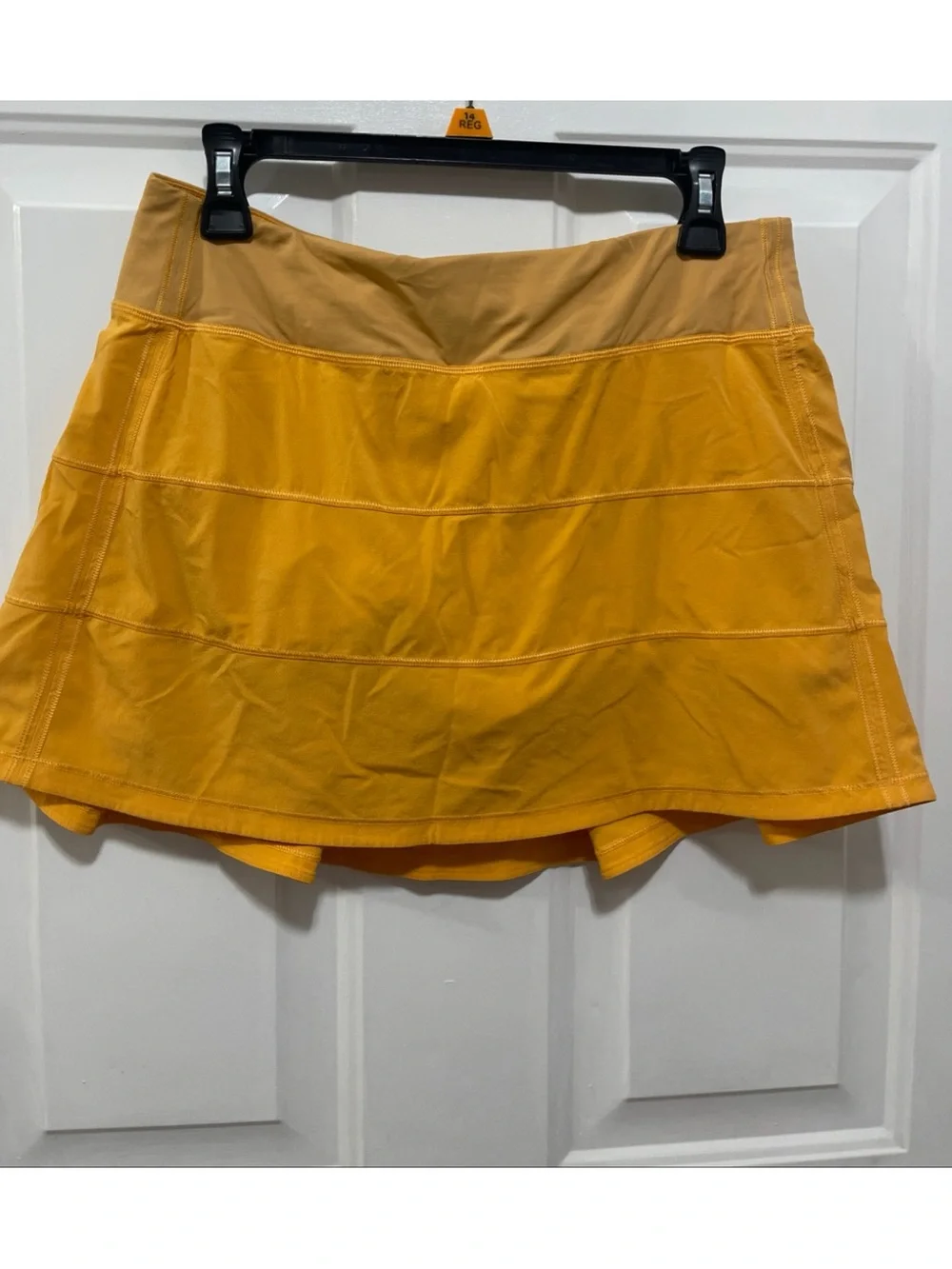 Lululemon Women Pace Rival Mid-Rise Skirt Mango Dream Orange Tennis Golf Skort 8